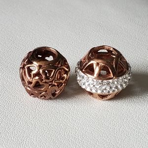 Rose gold tone charms